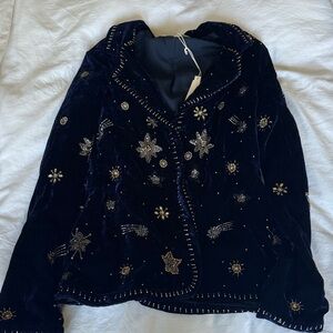 Lovestitch Midnight Blue Embellished Blazer
